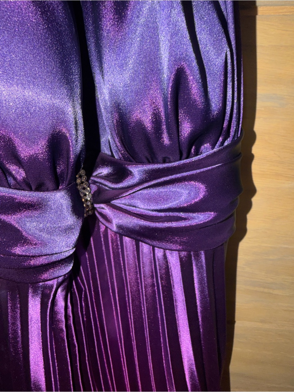 Cache Plunge Halter Ombre Pleated Maxi Dress - Purple - Picture 4 of 13